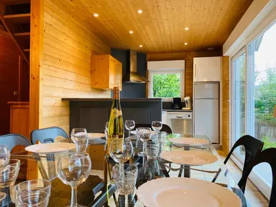 Cuisine ou kitchenette dans l'établissement Chalet Myrtille