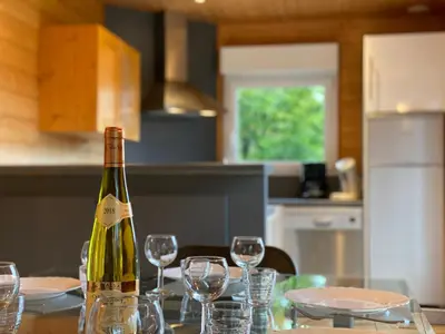 Cuisine ou kitchenette dans l'établissement Chalet Myrtille