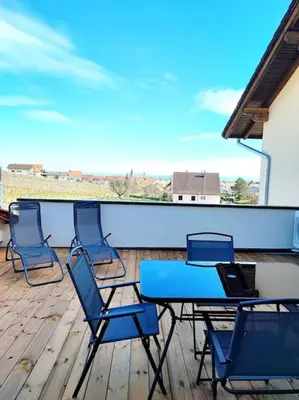 Balcon ou terrasse dans l'établissement Vue splendide au coeur des vignes