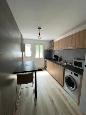 Cuisine ou kitchenette dans l'établissement Les gîtes de la bergerie