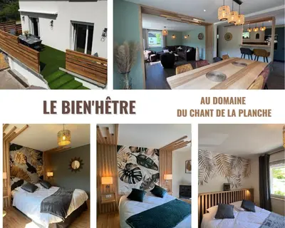 Un ou plusieurs lits dans un hébergement de l'établissement Domaine du Chant de la Planche - SPA - Hautes Vosges