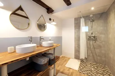 Salle de bains dans l'établissement Gite Pomme de Reinette