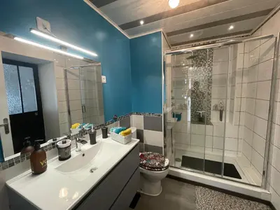 Salle de bains dans l'établissement Appartement ravissant en bordure du Doubs