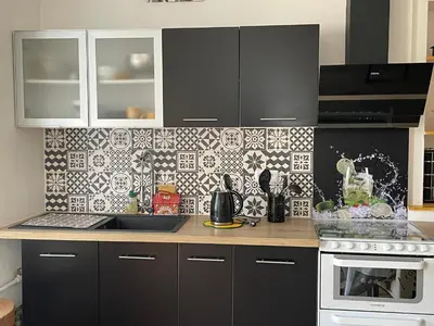 Cuisine ou kitchenette dans l'établissement Appartement ravissant en bordure du Doubs
