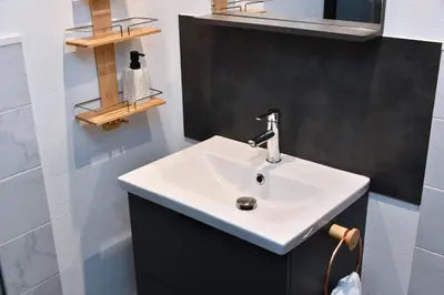 Salle de bains dans l'établissement Gîte du Parc