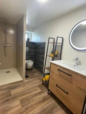 Salle de bains dans l'établissement Gîte Centre Alsace proche d’Europa Park