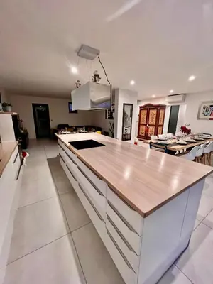 Cuisine ou kitchenette dans l'établissement Gîtes du bel Alsace