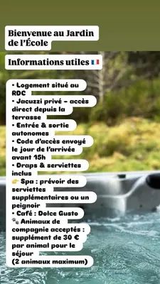 Plan de l'établissement Jardin de l'ancienne école avec Jacuzzi privé