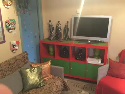 Télévision ou salle de divertissement dans l'établissement Les Effraies