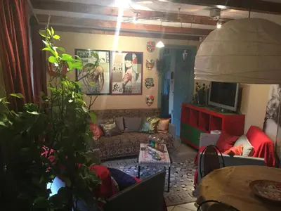 Télévision ou salle de divertissement dans l'établissement Les Effraies