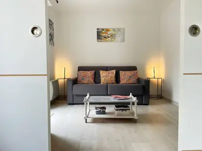 Coin salon dans l'établissement Gérardmer Centre - Studio au pied du lac Grande terrasse