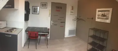 Cuisine ou kitchenette dans l'établissement Studio moderne, étage 3, avec literie de qualité prémium