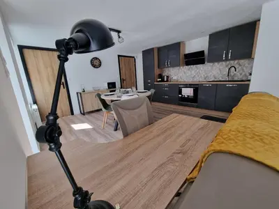 Cuisine ou kitchenette dans l'établissement Résidence cosy et moderne