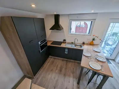Cuisine ou kitchenette dans l'établissement gîte chez Eric et Céline