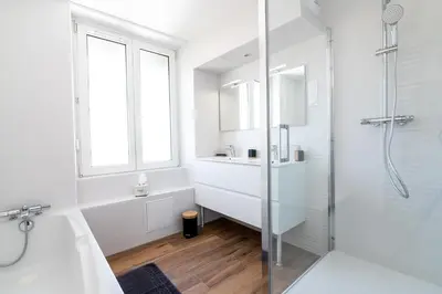 Salle de bains dans l'établissement Bleu des Vosges