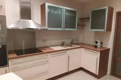 Cuisine ou kitchenette dans l'établissement Appartement au pied du château