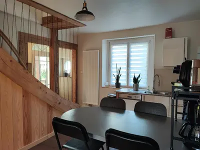 Cuisine ou kitchenette dans l'établissement Le spitzacker gîte familial au calme