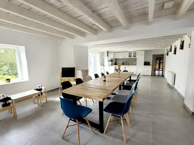 Cuisine ou kitchenette dans l'établissement Gîte des Rondins