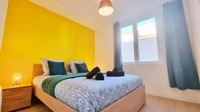 Un ou plusieurs lits dans un hébergement de l'établissement La Résidence Évasion 3 - Original - Gare - Wifi - Relax BNB