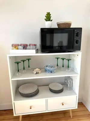 Cuisine ou kitchenette dans l'établissement Gîte Le Bredala