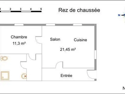 Plan de l'établissement Maison avec salle de jeux et parking privé à Orbey - FR-1-744-25