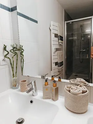 Salle de bains dans l'établissement Urban Retreat, classé 3 étoiles