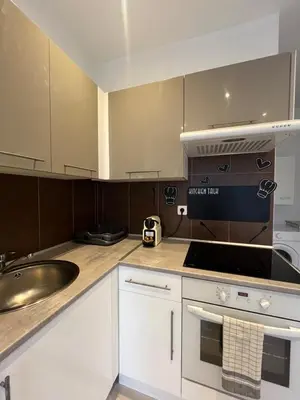 Cuisine ou kitchenette dans l'établissement Le 12 - Joli F2 neuf, Mulhouse centre - stationnement gratuit