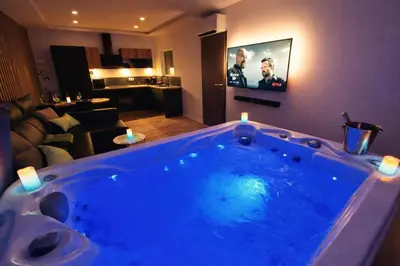 Télévision ou salle de divertissement dans l'établissement ZEN SPA-4 Pers-Jacuzzi-Parking-Clim-Colmar
