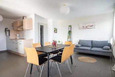 Cuisine ou kitchenette dans l'établissement Appart' du Trident