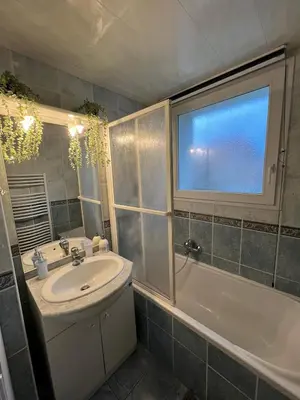 Salle de bains dans l'établissement CICONIA : CENTRE-VILLE MULHOUSE, PARC NOUVEAUX BASSINS A PROXIMITE