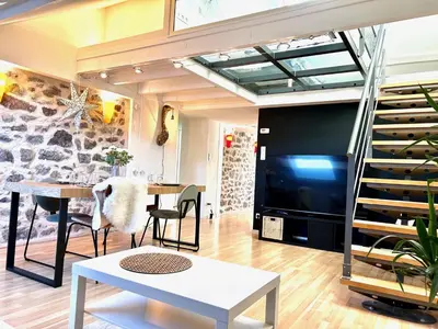 Télévision ou salle de divertissement dans l'établissement APPARTEMENT DUPLEX