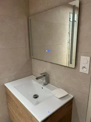 Salle de bains dans l'établissement Joli Duplex sur la rive du lac
