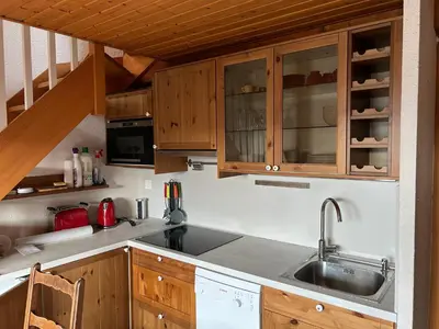 Cuisine ou kitchenette dans l'établissement Joli Duplex sur la rive du lac