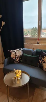 Coin salon dans l'établissement Studio KAAN avec terasse 5mn Basel Airport