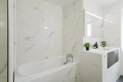 Salle de bains dans l'établissement Appartement haut de gamme à Belfort idéal business & détente