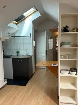 Cuisine ou kitchenette dans l'établissement Petit Loft Centre Ville Historique proche GARE TGV