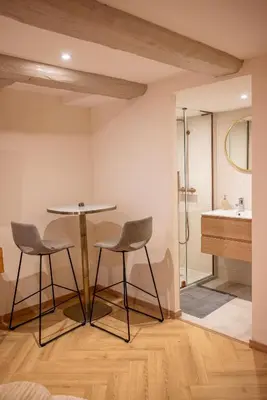 Salle de bains dans l'établissement Petit studio pour 2 personnes au cœur de Selestat