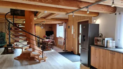 Cuisine ou kitchenette dans l'établissement Chalet bambi