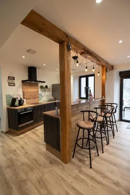 Cuisine ou kitchenette dans l'établissement Gîte Belle Vue