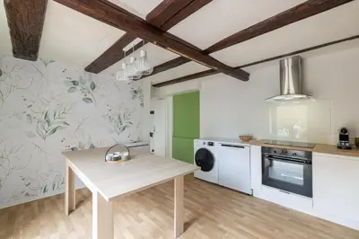 Cuisine ou kitchenette dans l'établissement GRAND Gite Pomme d'Api et d'Amour-6 à 12 personnes