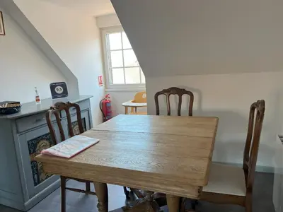 Cuisine ou kitchenette dans l'établissement Gîte Jeanne familial - calme - parking