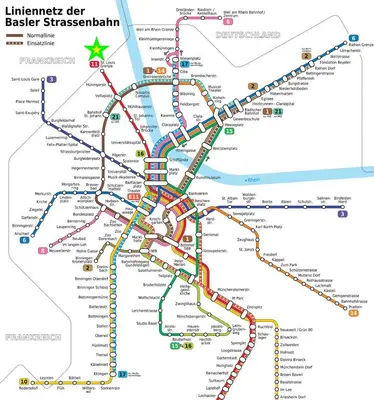 Plan de l'établissement A few steps from BASEL with Balcony and free private Parking