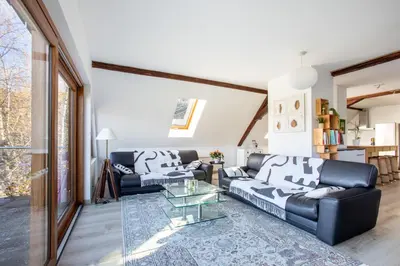 Coin salon dans l'établissement Le gîte de la Grande Vallée - Vue exceptionnelle