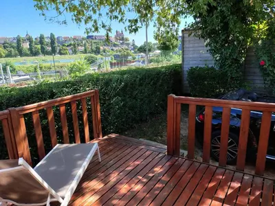 Balcon ou terrasse dans l'établissement Mobile home
