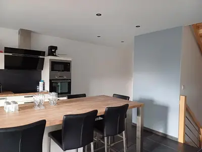 Cuisine ou kitchenette dans l'établissement Les chambres du Haras St Georges