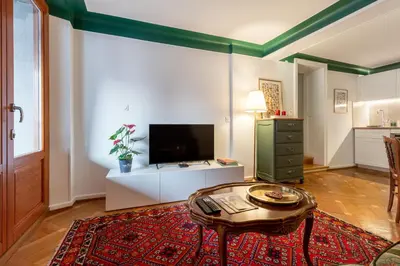 Télévision ou salle de divertissement dans l'établissement Chabi Cottage Gîte au coeur d'Eguisheim