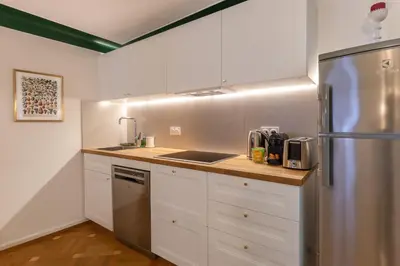 Cuisine ou kitchenette dans l'établissement Chabi Cottage Gîte au coeur d'Eguisheim