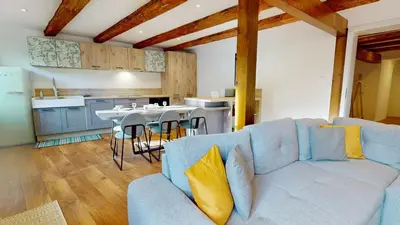 Cuisine ou kitchenette dans l'établissement La Renaissance Moderne