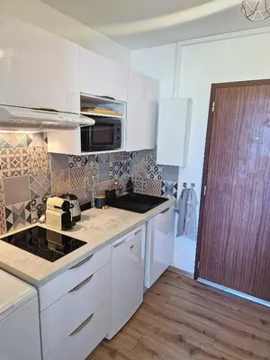 Cuisine ou kitchenette dans l'établissement Studio au-dessus des nuages - Parking privé