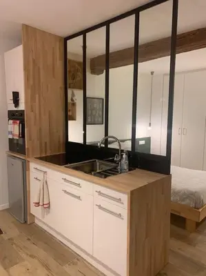 Cuisine ou kitchenette dans l'établissement Studio les Hirondelles - 2 personnes à Ribeauvillé